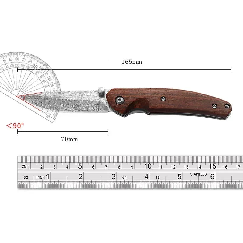 Folding Pocket Knife Damascus Steel Defense Camping Hunting Self-defense Sharp Portable Outdoor Knive Camping Portable EDC Knife